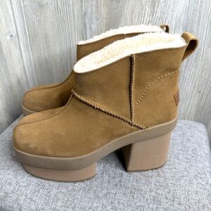 UGG Ultra Mini New Heights Chestnut Platform Boots